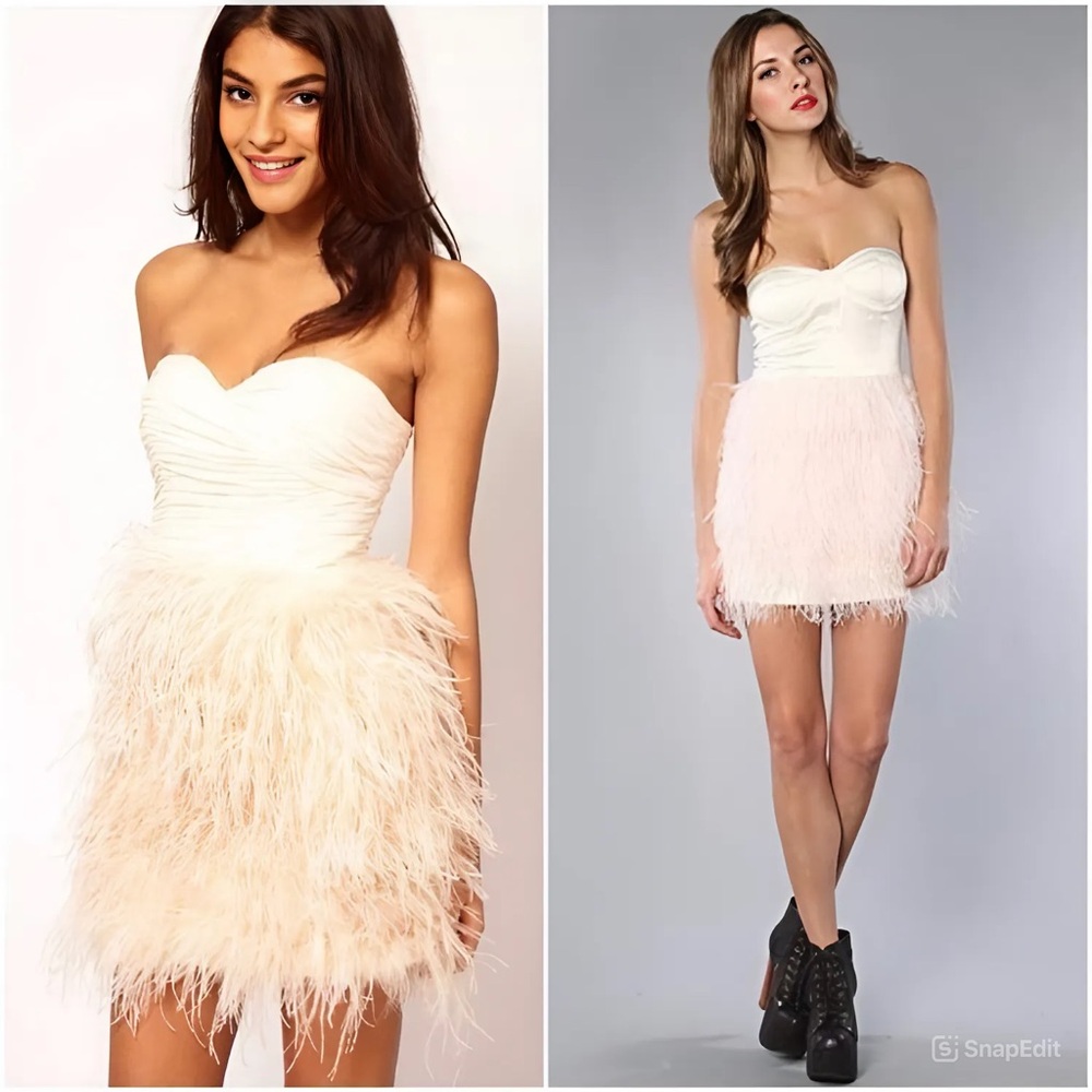 MAISON #60 Pink OSTRICH FEATHER Luxury Party Dress MEDIUM (runs small)